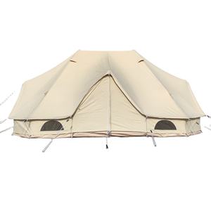 Impermeabile outdoor large luxury <span class=keywords><strong>glamping</strong></span> camping Double poles emperor twins extra portico canvas bell tent per 10-12 Pe - Product Image 5