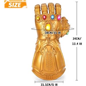 ถุงมือเนซาเบบี้ โกลด์ อินฟินิตี้ แกนท์เลทพร้อมอัญมณีที่ถอดออกได้สำหรับอุปกรณ์ประกอบฉากคอสเพลย์ฮาโลวีนขนาดผู้ใหญ่ - Product Image 3