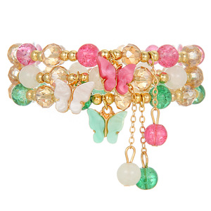 Crystal <b>Bracelet</b> Butterfly Design Colorful <b>Beads</b> Women's Jewelry Anniversary Gift Elegant Style SY0825-1 - Product Image 5