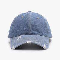 Casquette de baseball personnalisée en denim vierge usée unisexe en tissu denim vieilli chapeau de papa luxe casquette en jean bleu délavé Gorras