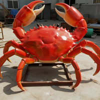 Statue de crabe artificielle géante animatronique pour l'extérieur et l'intérieur, modèle d'aquarium pour les restaurants de fruits de mer, les centres commerciaux, les espaces publics