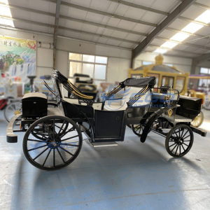 Chariot de tourisme électrique noir rétro élégant, 6 places, chariot de mariage de luxe de style européen - Product Image 3