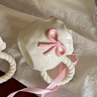 Tasse en Céramique à Café Mignonne Cerise 12 oz avec Anse en Corde Créative pour la Maison et le Bureau, avec Cuillère, Compatible Lave-Vaisselle (Tasse Rose)