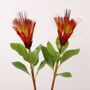 QIHAO Artificial King Protea <b>Single</b> Stem Plastic Silk <b>Flower</b> High Simulation Wedding Home Decor Prop - Product Image 2