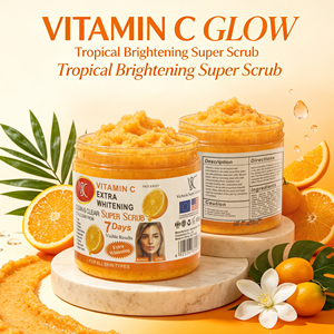 Super Scrub Gommage Corporel à <span class=keywords><strong>la</strong></span> Vitamine C 7 Jours au <span class=keywords><strong>Sel</strong></span> Marin Exfoliant Liquide avec Curcuma Extra Blanchissant et Soin Anti-Taches Noires 650g - Product Image 3