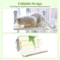 Nouveau design de hamac de luxe pour chat en forme de chat pliable en plastique gris clair canapé rectangulaire en peluche lit suspendu pour fenêtre intérieure