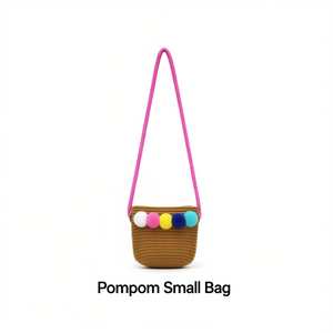 Borsa Piccola Pompom 13x10x7cm con Perline Colorate, Mini Borsa a Tracolla - Product Image 2
