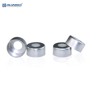 ALWSCI 1.5ml <span class=keywords><strong>crimp</strong></span> top frascos de hplc 11 milímetros tampa pp w red PTFE septos de silicone branco garrafa de vidro tampa de alumínio 11-SP3002 - Product Image 6