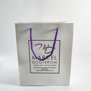 Bolsa <span class=keywords><strong>de</strong></span> Papel Blanca Personalizada KM para Compras, para Minoristas, para Ropa <span class=keywords><strong>de</strong></span> Boutique, Perfumería, <span class=keywords><strong>Farmacia</strong></span>, Pestañas Postizas, Diseño 'Gracias' - Product Image 3