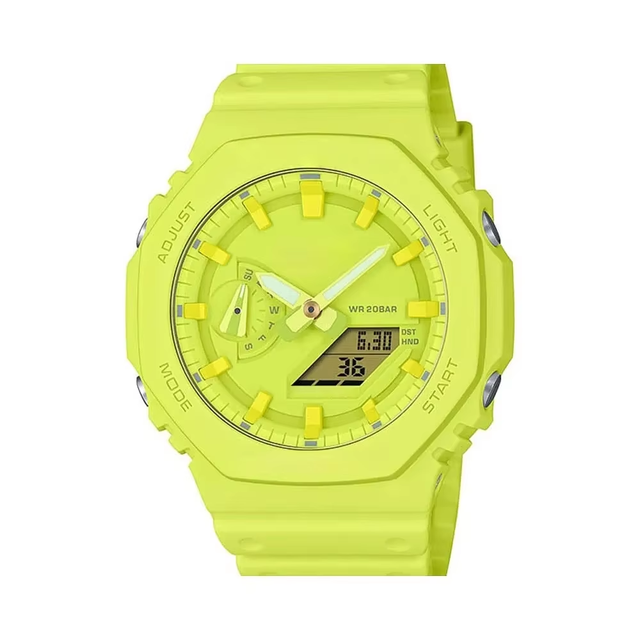 Hot-selling Digital Watch Original LOGO Waterproof 20BAR Quartz Movement Resin Band Analog-Digital Display Alarm Auto Date