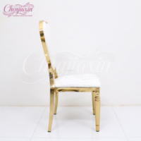Chaises de décoration de luxe dorées brillantes à motif cœur, nouveau design, pour événements, mobilier d'hôtel moderne, Foire de Canton