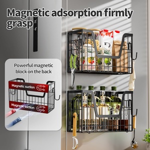 Organizador Lateral <span class=keywords><strong>para</strong></span> Refrigerador Cesta de 2 Niveles Plegable Estante Magnético <span class=keywords><strong>para</strong></span> Especias de <span class=keywords><strong>Cocina</strong></span> - Product Image 2