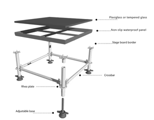 Mobile Concert Event Wedding Stage Assemble Stage Easy Install and Antiskid Plywood Adjustable Height Stage for Sale - Product Image 2