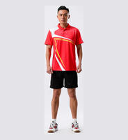 Setelan Seragam Badminton Kustom Bergaris Ringan Bernapas Nyaman Pas Badan Seragam Tim Grosir Pabrik