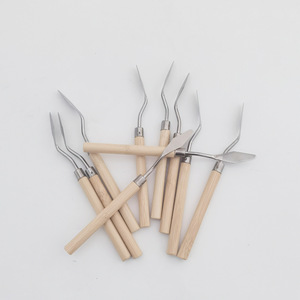 Ensemble de spatules à huile en bambou, couteau à pointe plate, petit couteau à pointe, fournitures pour artistes, outils, couteau à palette, spatule - Product Image 1
