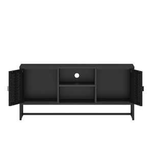 Gabinete de Tv, juegos de muebles para sala de estar, Banco de piso de entretenimiento de medios de acero negro largo, <span class=keywords><strong>mesa</strong></span> de estante de TV de televisión - Product Image 4