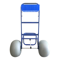 Chariot de plage pliable compact KSW6 avec grandes roues à ballons pour un transport sans effort sur le sable, la pêche et le transport d'objets lourds
