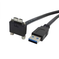 Câble USB 3.0 A mâle vers USB Micro B à angle de 90 degrés avec vis de fixation sur panneau pour machine industrielle