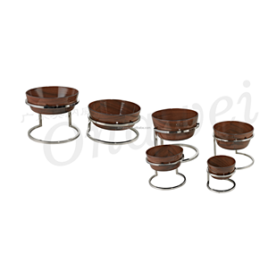 Dubai Arabic Hotel <span class=keywords><strong>Restaurant</strong></span> Supplies New Fancy Silver Metal Bread Food Fruit Servant Buffet Risers Stands for Catering Table - Product Image 2