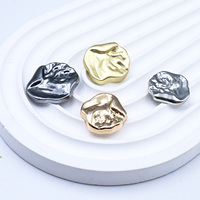 Boutons en métal à tige, divers designs, motif floral irrégulier, texture ondulée, en alliage de zinc, or et argent, pour manteau, veste, blazer