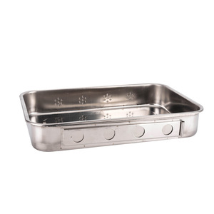 Stainless Steel Perforated Sterilization Tray 304 Square With Lid High <b>Temperature</b> Laboratory <b>Instrument</b> Tray - Product Image 1