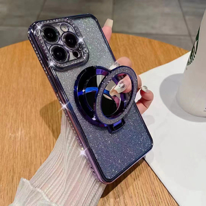 Cô Gái Kim Cương Điện Thoại Trường Hợp Bracket Với Gương Cho Iphone 16 15 14 13 Tất Cả Các Vòng Bảo Vệ Điện Thoại Trường Hợp - Product Image 4