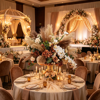 Nouvelle conception de boule de fleurs pour mariage d'automne, couleur automnale, super grande, 80 cm, boule de fleurs artificielle en soie, arrangement de centre de table, décoration