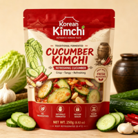 Sachet Doypack Personnalisé à Fermeture Zip Refermable, Anti-fuite, Anti-odeur, Qualité Alimentaire, avec Valve Unidirectionnelle pour Fermentation (Kimchi, Cornichons)