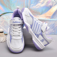 Chaussures de sport pour hommes et femmes, basses, en cuir tourbillonnant, antidérapantes, pour badminton, tennis et tennis de table, collection Printemps