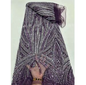 Ventes directes chine gros métallisé dentelle tissu belle perlée ou Standard bon <span class=keywords><strong>prix</strong></span> indien George 2024 Style chaud - Product Image 5