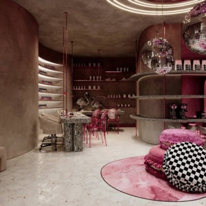 Professional Marble Barber Station with <b>LED</b> Mirror Modern Hair Salon Interior Design to Production - Product Image 5