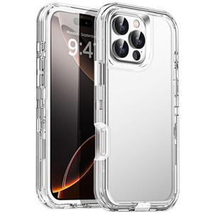 Translúcido transparente 3 en 1 para iPhone 16E 16Promax 15 Plus 14 13 12 11 resistente a prueba de golpes funda de teléfono protección contra caídas de cuerpo completo - Product Image 1