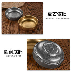 Plat à sauce rétro en acier inoxydable 304, rond, doré/argenté, pour barbecue, restaurant, accompagnement, bol à trempette, usage hôtelier - Product Image 4