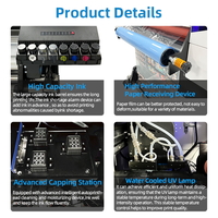 Impresora UV DTF de inyección de tinta de alta calidad XP600*3 con cabezal de impresión de 24 pulgadas, plotter de etiquetas rollo a rollo, película A/B, 2 en 1