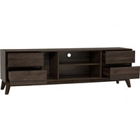 Mueble para TV HIRADO de 1.8M en color Cacao Nogal Robusto, Elegante Soporte para TV de Madera Oscura para la Organización de Dormitorios y Salas de Estar de Lujo