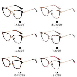 87262 TR90 กรอบแว่นตาทรงแคทอาย กรอบเต็ม ป้องกันแสงสีฟ้า ขาแว่นโลหะแบบสปริง สไตล์ยูนิเซ็กส์ - Product Image 4