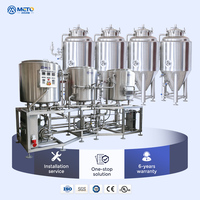 Système de brasserie domestique personnalisé 3 cuves 2BBL 2HL 200L avec pompe moteur SUS 304 et équipement en cuivre rouge