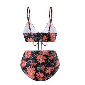 Nuevo Bikini Floral Sexy de Estilo Europeo Americano 2026, Traje de Baño de Dos Piezas Moldeador, Talla Grande para Mujer, Conservador, para Maternidad - Product Image 4
