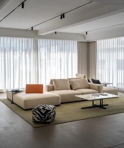 ชุดโซฟาสไตล์อิตาลีทันสมัยชุดโซฟาผ้าเวสไซด์เฟอร์นิเจอร์หนังโซฟาห้องนั่งเล่นคุณภาพสูง - Product Image 4