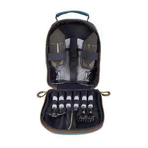 Hot selling cheap portable outdoor travel picnic carrying bag with 2 set cutlery
