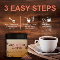 Poudre d'extrait de café aux champignons sains, marque privée OEM, café aux champignons UE