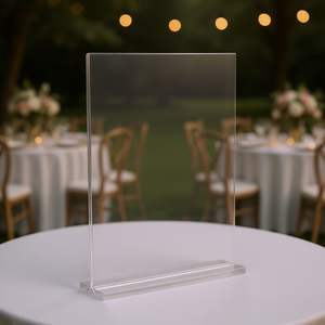 Soporte de Exhibición Acrílico Transparente en Forma de T de Doble Cara para Mesa de Boda, 8.5 x 11 Pulgadas, Paquete de 6 Portafolletos para Eventos - Product Image 2