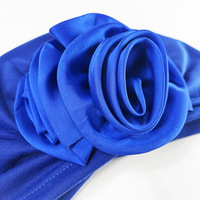 Couleur unie Fleur Décoration Turban Chapeau pour Femmes Satin Fleur Coton Chapeau Tête Porter Bonnet Chapeau