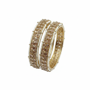 Conjunto de joyería de moda chapada antigua, brazaletes de piedra de cristal y perlas para mujer, colección elegante para bodas, festivales y fiestas - Product Image 2