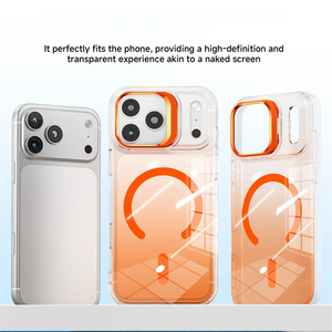 Nouvelle coque transparente magnétique à chargement sans fil couleur dégradée <span class=keywords><strong>pour</strong></span> iPhone 17 Pro Max 17Pro 17Air avec support d'objectif métallique et protection antichoc - Product Image 6