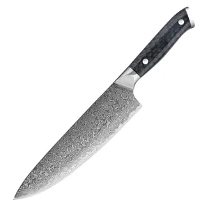 Cuchillo de Chef de 8 pulgadas de acero de Damasco de alta calidad duradero con mango G10 cuchillo de Chef profesional