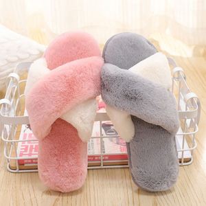 Nouvelles pantoufles moelleuses pour l'automne/hiver, confortables pour les couples, antidérapantes, à bout plat, pantoufles moelleuses pour la maison - Product Image 2