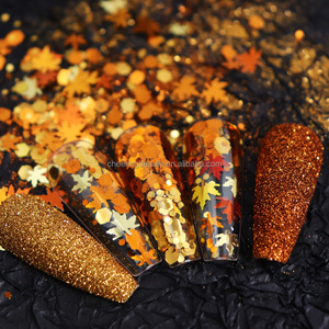Paillettes pour ongles Automne Hiver, motifs feuille d'érable et flocon de neige, pour Noël et Thanksgiving, décoration d'ongles pour salon de manucure, vente en gros - Product Image 3