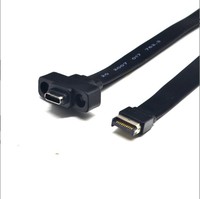 Montaje de panel hembra tipo E a tipo C, cable de montaje de panel hembra con deflector para funda de ordenador