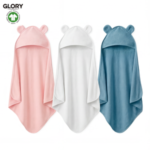 Toalla Poncho con Capucha para Bebé, Personalizada, OEM ODM, de Fábrica, Premium, de Algodón Orgánico de 90 cm, para Recién Nacidos, para la <span class=keywords><strong>Playa</strong></span> - Product Image 1